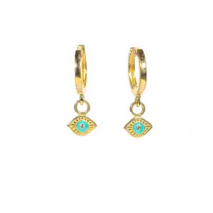 Pendentes "Ollo". Prata con baño de ouro