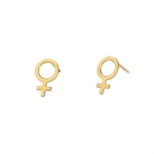Pendientes "Símbolo mujer". Plata con baño de oro